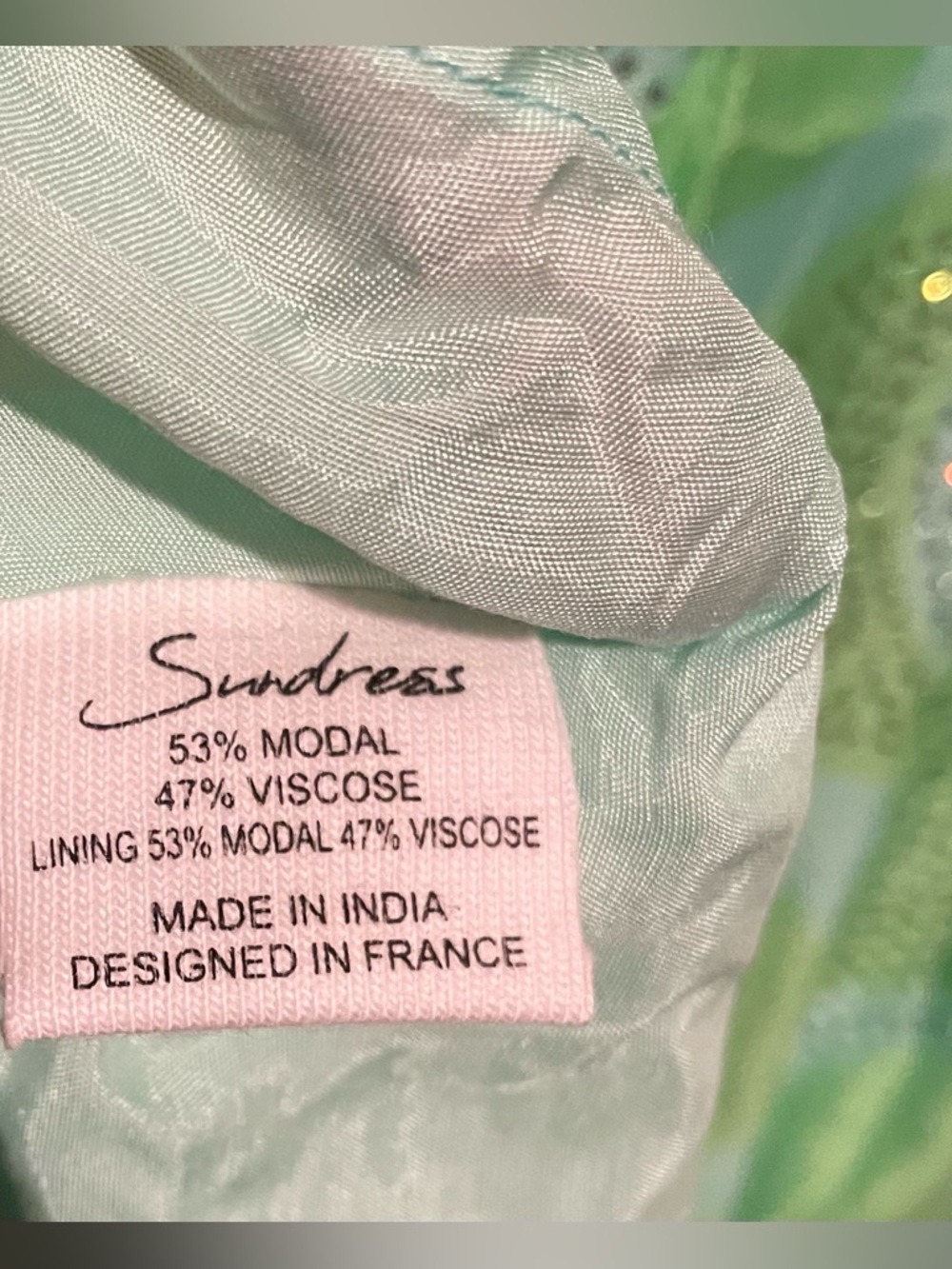New! Sundress Revolve Shana Cutout Maxi Dress Amazonia Rhinestones Lime & Pool💚S - Picture 15 of 16